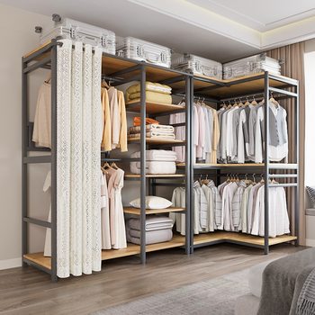 Corner Coat Rack Floor Hanger Bedroom Entry Cloakroom Open Wardrobe Vertical Hanger Metal Wardrobe