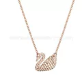 Gold diamond swan rose gold necklace