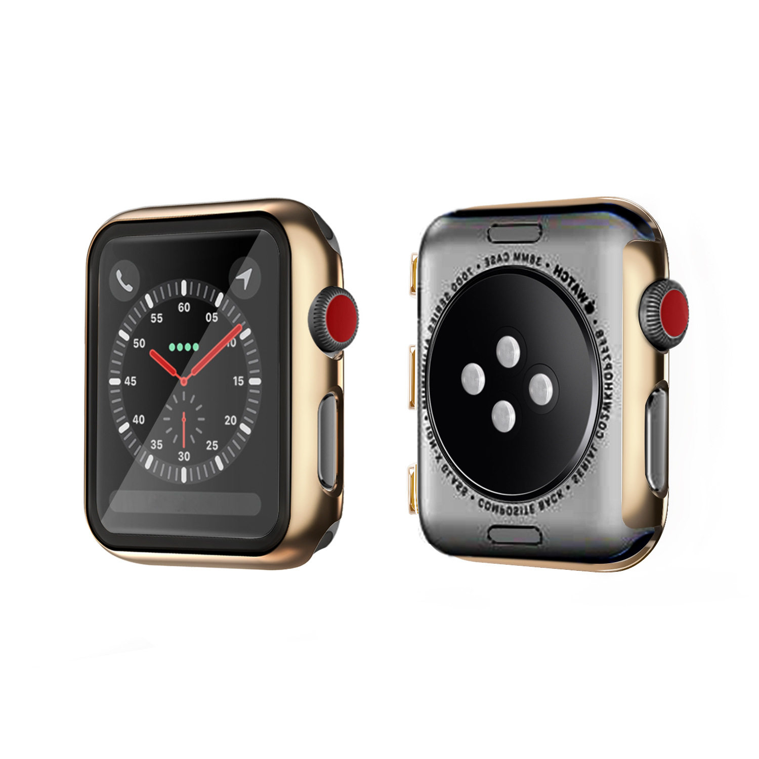 Suitable for Apple Watch Electroplated Shell PC Tempered Film Shell Film Integrated iwatch3/4/5/7/8/9 Generation Protective Shell