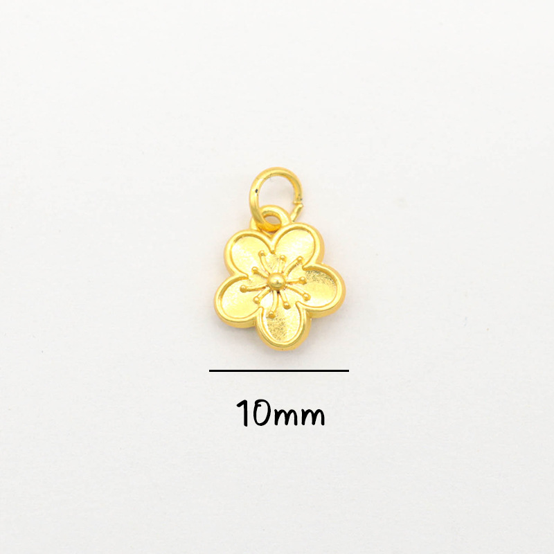 平安喜乐沙金吊坠挂件diy手链手串配件古法金小福牌铃铛串珠配饰