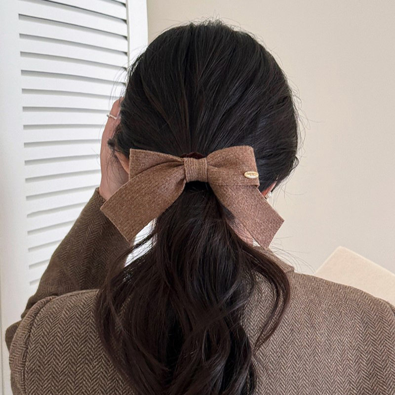 Bow high elastic hair rope fashion simple small intestine hair ring gentle low ponytail ball head autumn and winter all-match hair accessories