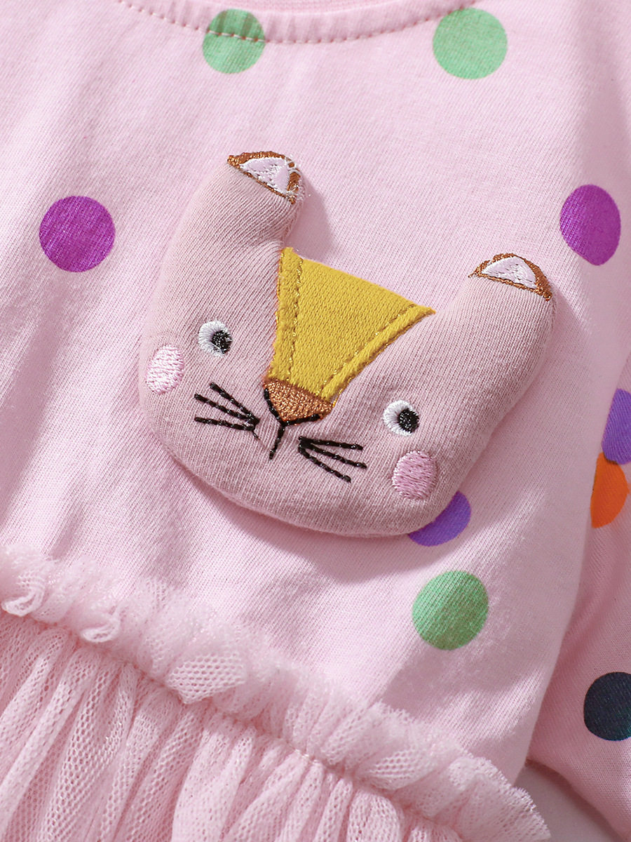 Girls' Cute Summer Mesh Princess Dress, Short-Sleeve Cotton Dress Wholesale