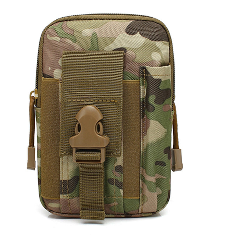 Tactical Camouflage Waist Bag Outdoor Multi-Functional Sports Running Bag Men's Waterproof Mobile Phone Bag Camping Cycling Waist Bag
