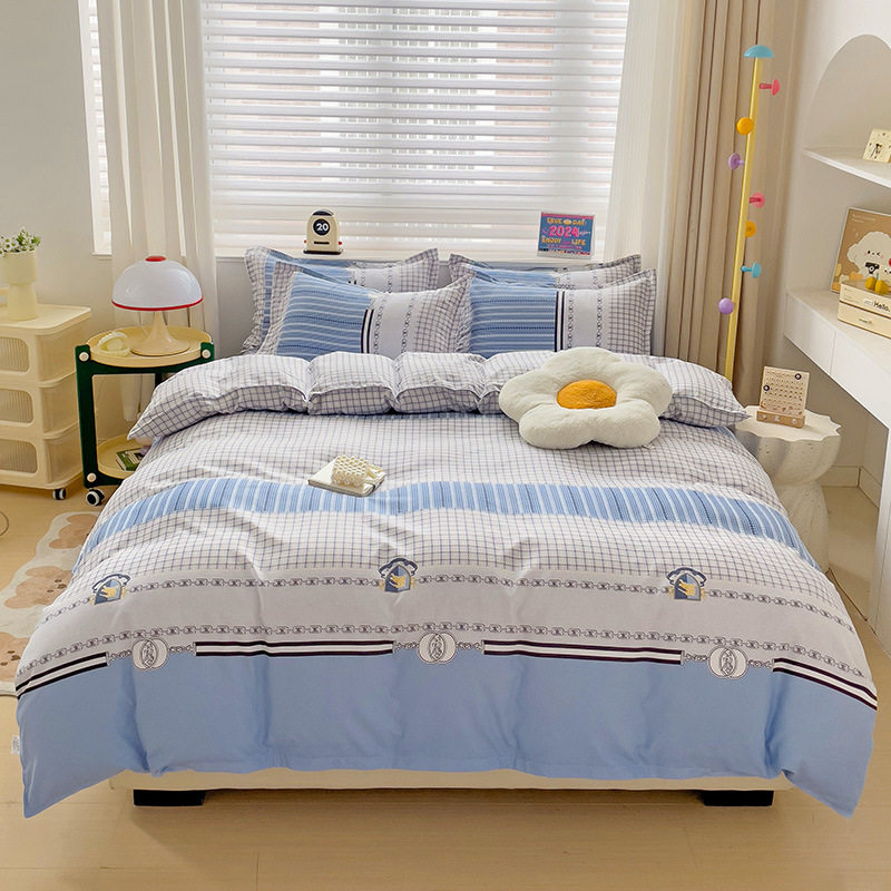 Four Seasons Universal Thickened Sanding Four-piece Student Dormitory Kit Single Quilt Cover Bed Sheet Three-piece Gift Live