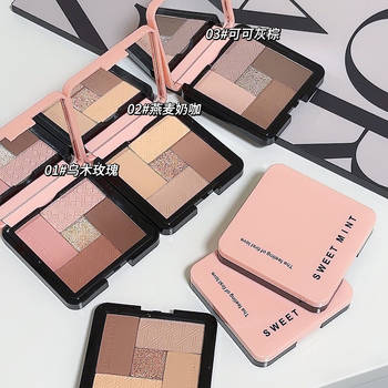 Sweet Mint Five-Color Eyeshadow Palette for Beginners Earth-Color Eyeshadow Pearlescent Matte High-Gloss Contouring All-In-One Palette