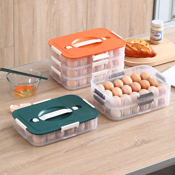 Portable Fresh-keeping Box Egg Storage Box Kitchen Refrigerator Sealed Dust-proof Food Grade Plastic Multi-layer Storage Egg