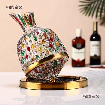 Gyro Painted Rotating Decanter European Palace Retro Crystal Home Gift Wine Set Red Wine Decanter Metabo