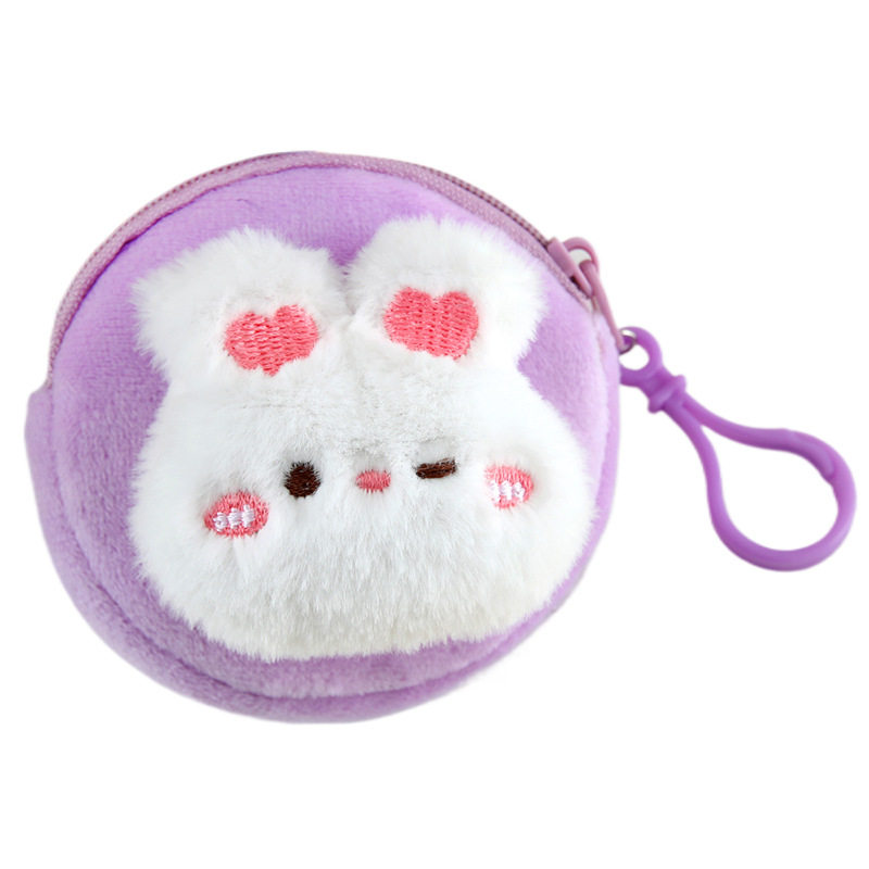 Cute Cartoon Plush Doll Coin Purse Student Portable Mini Earphone Bag Girl Macaron Coin Storage Bag
