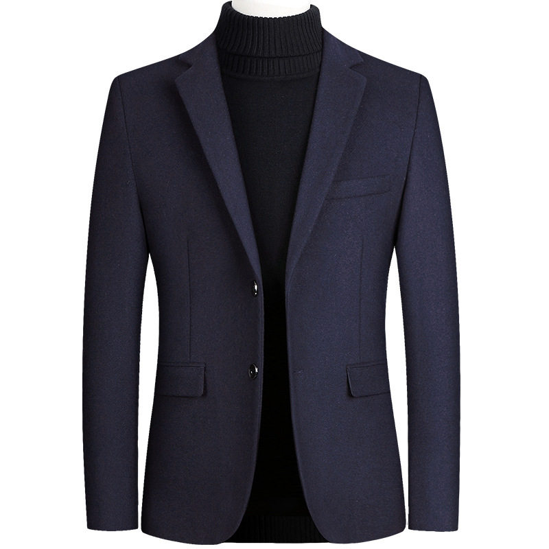 Mens Wool Blend Blazer Jacket Business Casual Style Available in Navy Blue Burgundy Gray Black Wholesale Sizes M