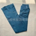 Peacock blue front v-flare trousers