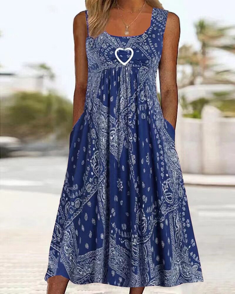 Elegant Sleeveless Vintage Summer Dress Loose Fit Korean Style Flattering for Curvy Figures Ideal for Vacation and