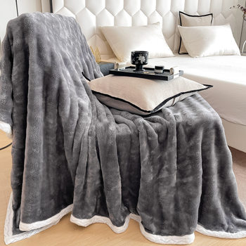 Imitation Rabbit Plush Blanket Office Nap Blanket Sofa Blanket Four-Season Universal Coral Velvet Blanket Foreign Trade Wholesale