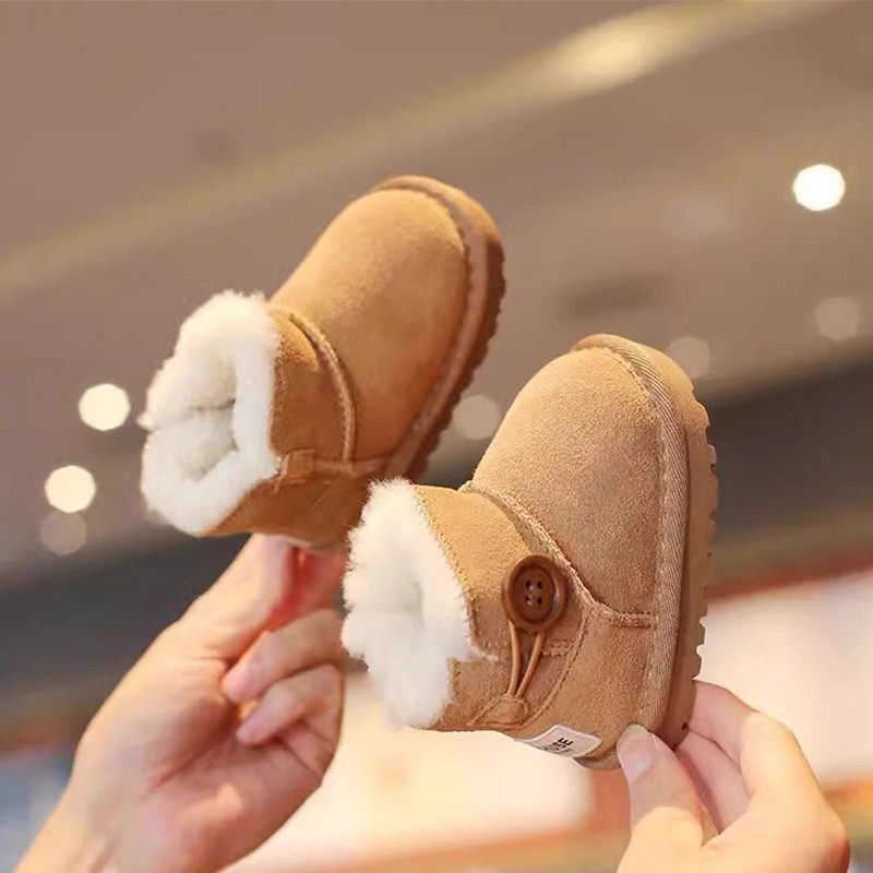 Infant and Toddler Velvet Toddler Shoes, New Winter Baby Warm Cotton Shoes, Non-Slip Versatile Snow Boots for Men, Women and Kidsren