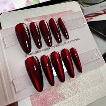 [Wine Heart Fei Meng] Hand-worn Nail Patch Semi-hand-worn Nail 5218#