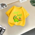 Yellow green dinosaur short sleeves