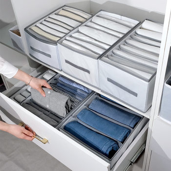 PP Board Foldable Pants Clothes Storage Artifact Partition Finishing Box Dormitory Bedside Wardrobe Transparent Storage Box