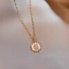 Golden Zircon Sunflower European and American Pendant Personality Tide Necklace Women's Night Market Style Fresh Fashion Accessories