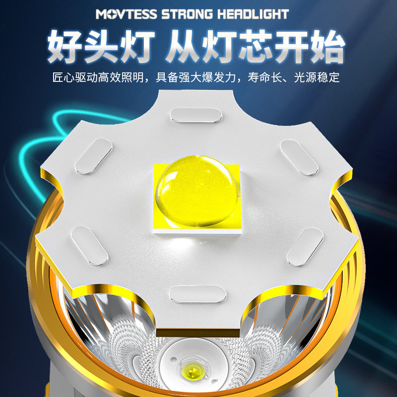 Long endurance headlamp LED headlamp head-mounted strong light rechargeable super bright night fishing outdoor construction site bright far mine