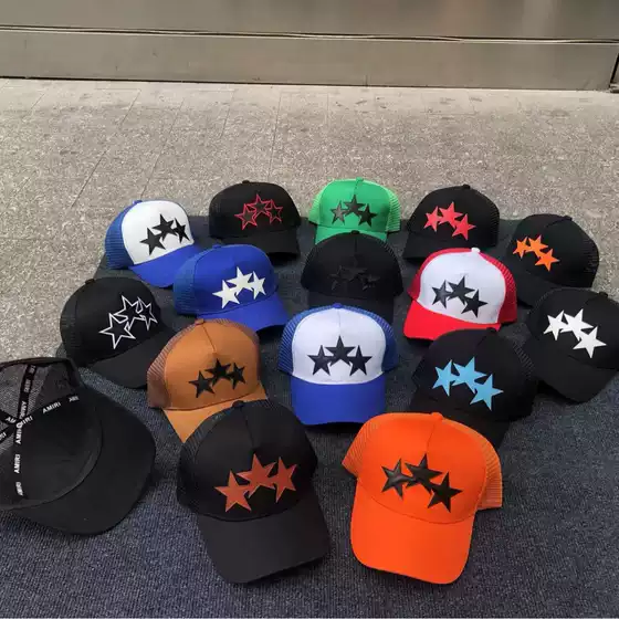 AMIRI Hat Correct Version 3 Star HAT Trucker Hat Summer Unisex Canvas Baseball Cap Western Trucker Hat