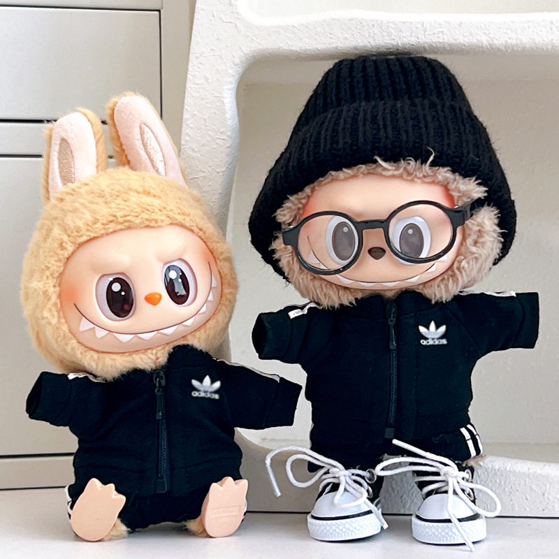 Rab cloth doll 17cm one or two generation sitting party vinyl doll adidas sports leisure suit