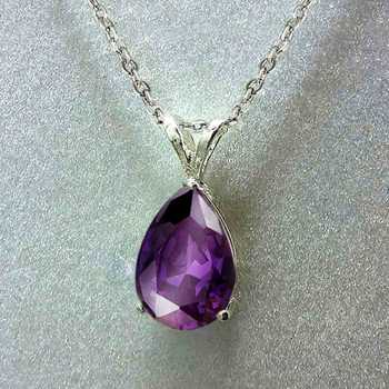 Cross-Border New European and American Fashion Drop-Shaped Necklace Fashionable Simple Diamond Design Pendant Necklace