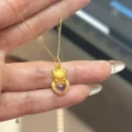 Pink love kt cat necklace [gold]