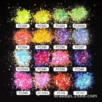 Cross-border highlight magic color glitter powder size mixed sequins nail Makeup glitter crafts epoxy flow hemp glitter