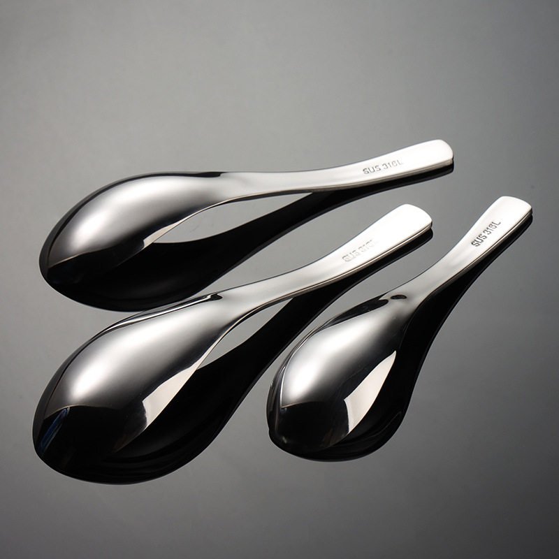 En 316 Stainless Steel Chinese Style Spoon Multi-Size Household Spoon Baby Soup Spoon Mother and Infant Feeding Spoon Gift