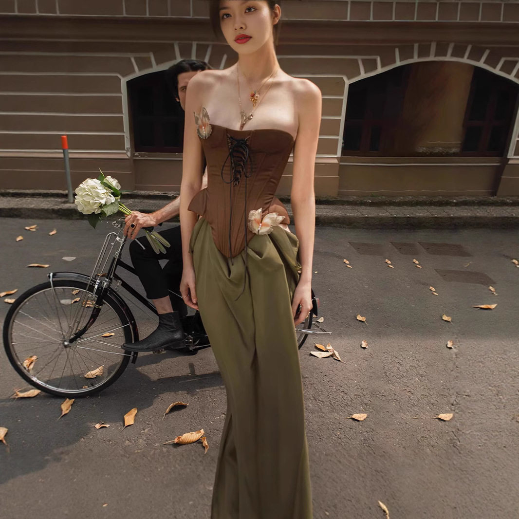 Fashion Vintage High Waisted Bow Design Sexy Midi Skirt for Women Spring Collection Elegant Style Wholesale Available