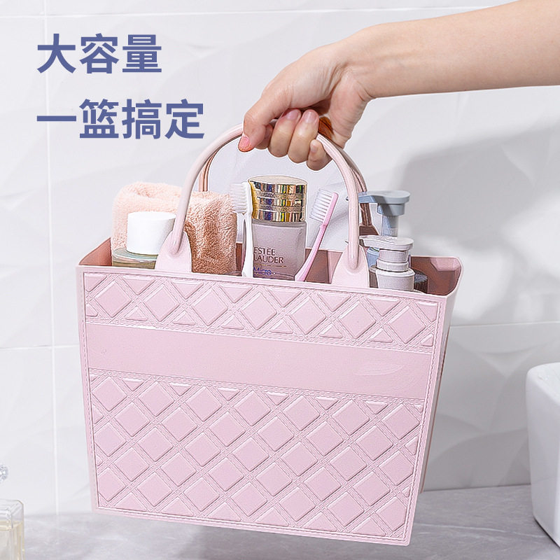 Bath Basket Portable Washing Basket Bathroom Plastic Washing Storage Basket Draining Bath Basket Bath Basket Folding Basket