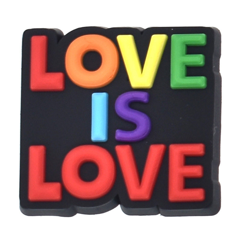 Cross-Border E-Commerce Hot English Phrases, Clogs, Shoe Flower Accessories, Pvc Soft Rubber Shoe Buckles, Removable Accessories in Stock