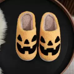 Amazon new pumpkin Halloween ghost warm winter cotton slippers couple men and women thick bottom cross-border cotton slippers
