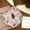 Cherry Red Plaid Lace Large Intestine Hair Ring Girl's Ball Hair Rope Floral Polka Dot Fabric Rubber Band Does Not Hurt the Hair