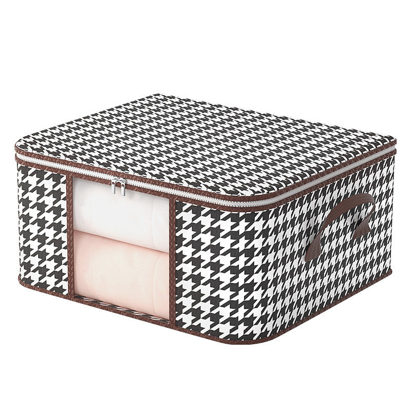 ins style houndstooth storage box Internet celebrity style window storage bag non-woven fabric storage basket folding underwear storage box