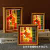 Touch light picture frame mini square leaf carving table charging photo frame calligraphy frame calligraphy gift night light animation