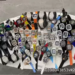 Factory spot wholesale cross-border foreign trade wine barrel type Richard carbon fiber hollow fashion trend quartz watch for men