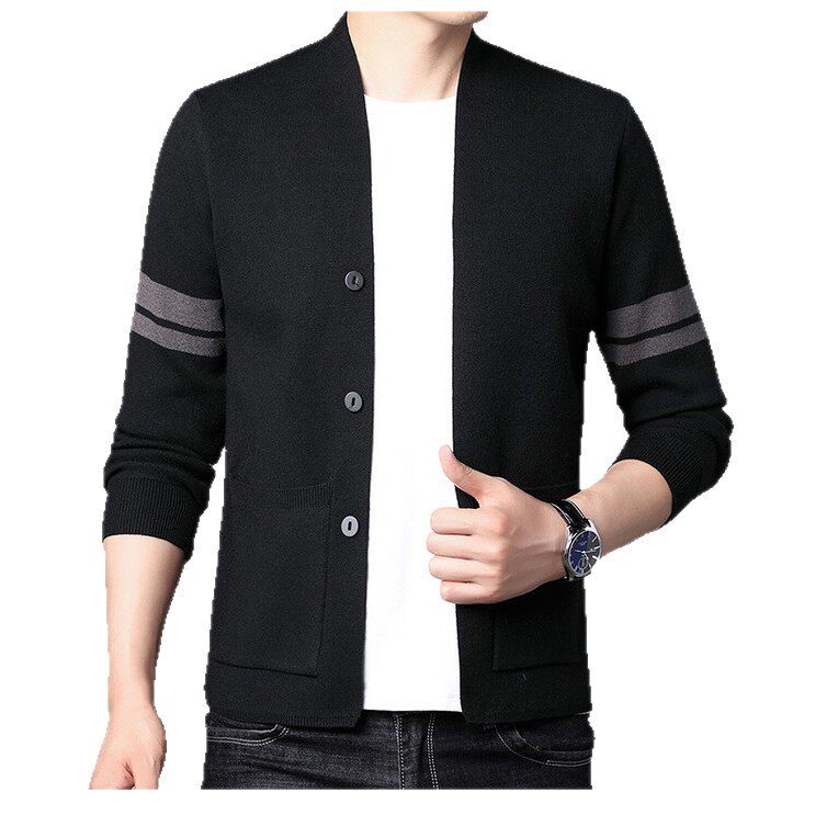 新款男士外搭外套开衫商务休闲针织上衣秋冬毛衣休闲上衣潮