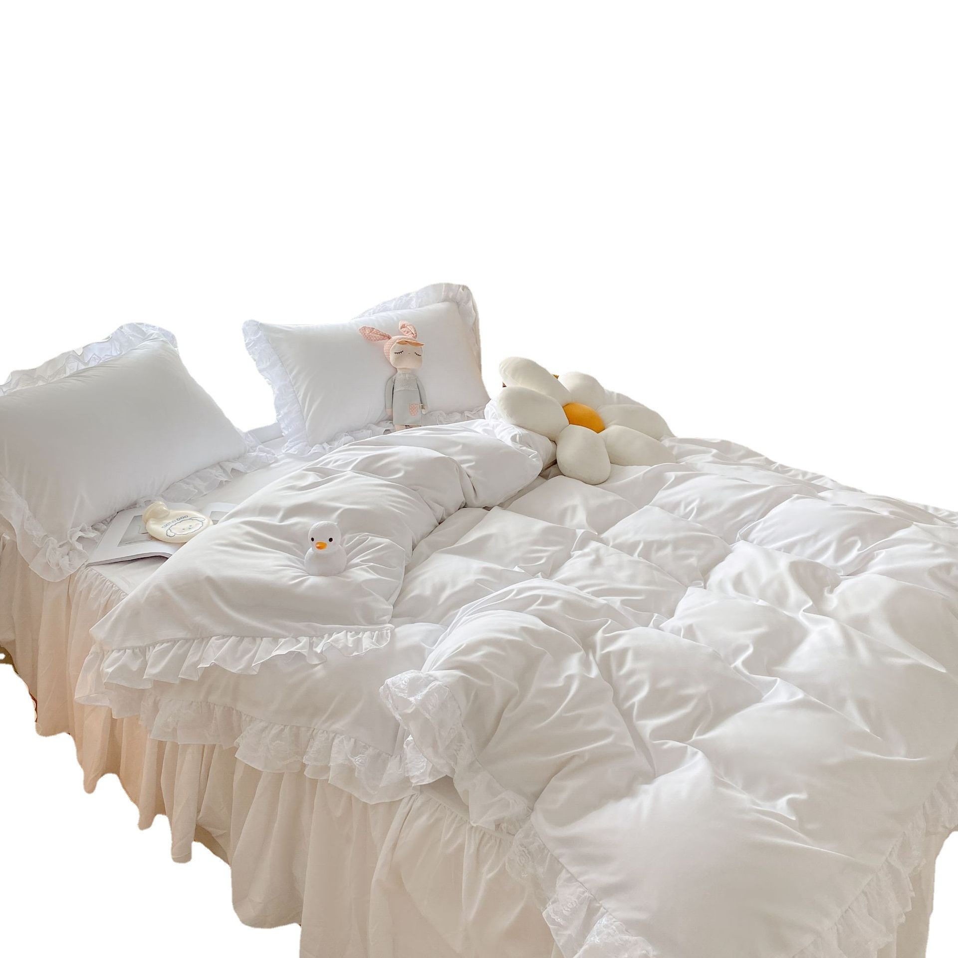 Cross-border Japanese size cross-border exclusive for ins style Korean style small fresh handmade lace ruffled bed skirt four-piece set