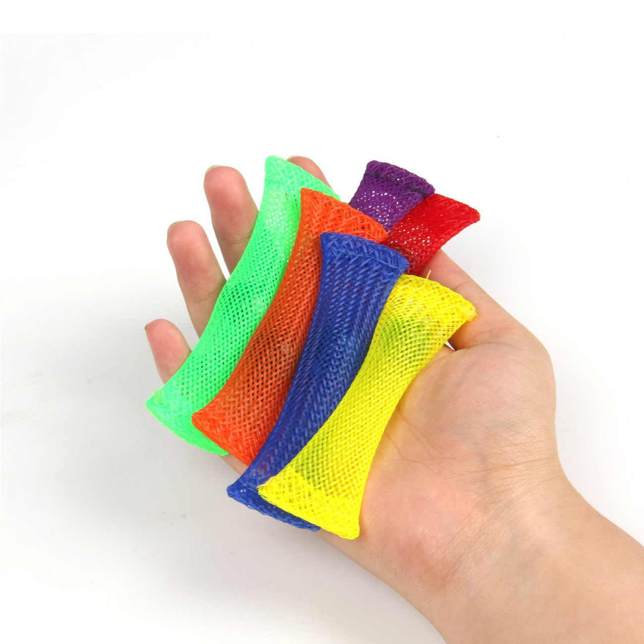 跨境多色拉扯网珠挤压发泄玩具 fidget toy减压编织网管弹珠玩具