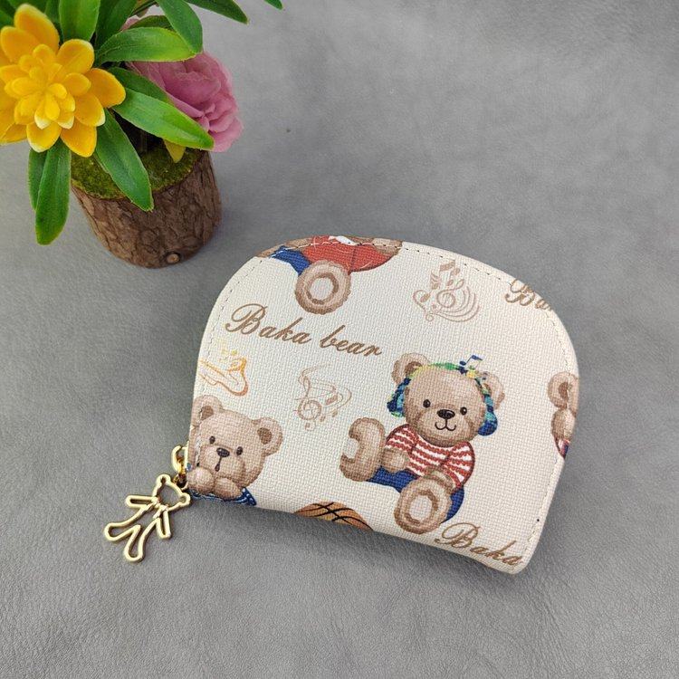 Explosive card bag bear compact large capacity multi-card high-grade anti-degaussing card set coin purse driving ID set