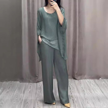 2024 European and American fashion new cross-border short sleeve pants casual suit