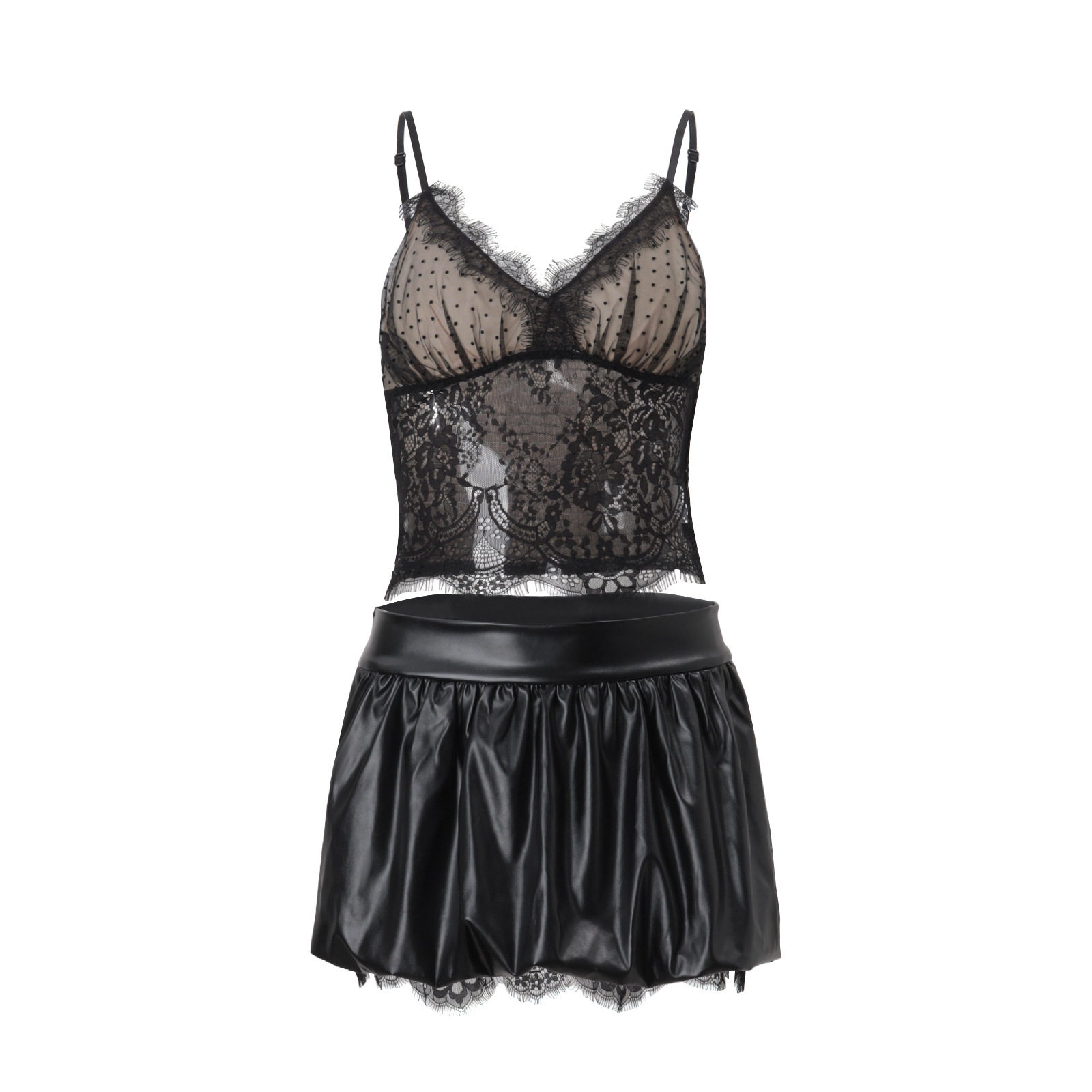 Lace Polka Dot Camisole Top Stylish and Versatile Perfect for Autumn Outfits Wholesale Available