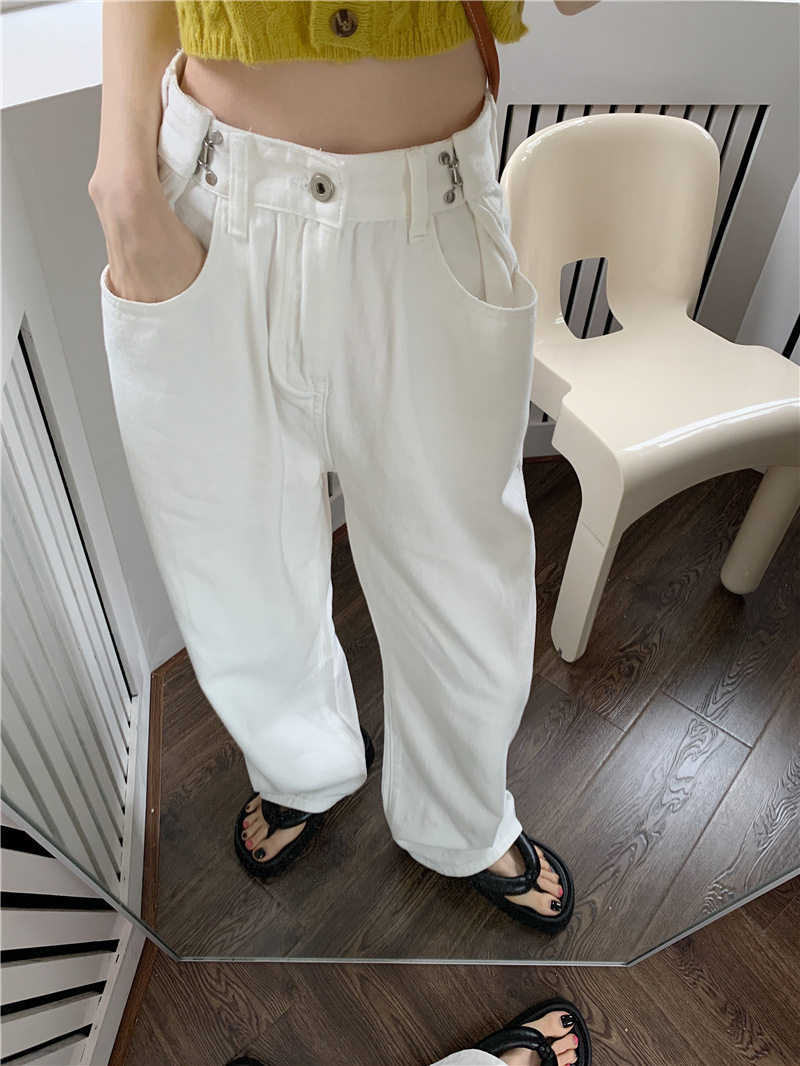 High Waisted Womens Jeans Korean Style Casual Straight Leg Versatile Spring Fall Fashion Wholesale Available