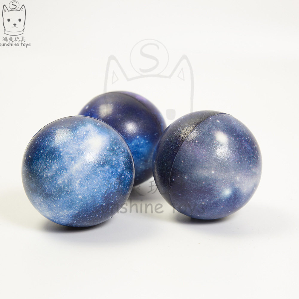 跨境63mm发泡八大行星pu球太阳系月球儿童科教玩具海绵星空压力球