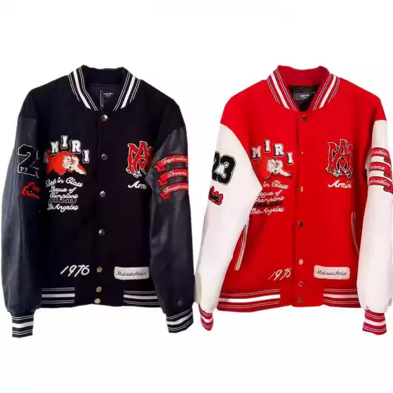AMIRI Cross-Border 3D Digital Print Bone Pattern Pilot Casual Jacket Men Women Baseball Bomber Jacket