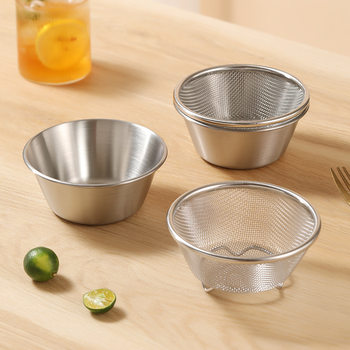 Mini Stainless Steel Draining Basket Small Strainer Bowl Encrypted Mesh Basket Kitchen Sink Rice Washing Sieve Tool