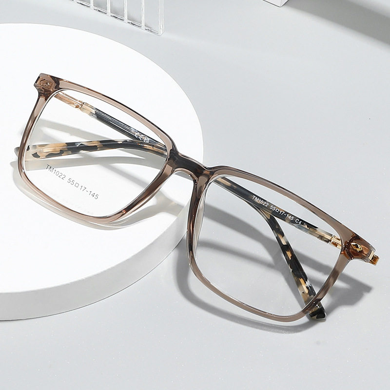 Tm1022 New Fashion Trendy Tr90 Metal Hybrid Flat Mirror Can Be Equipped with Myopia Glasses Plain Frame Glasses
