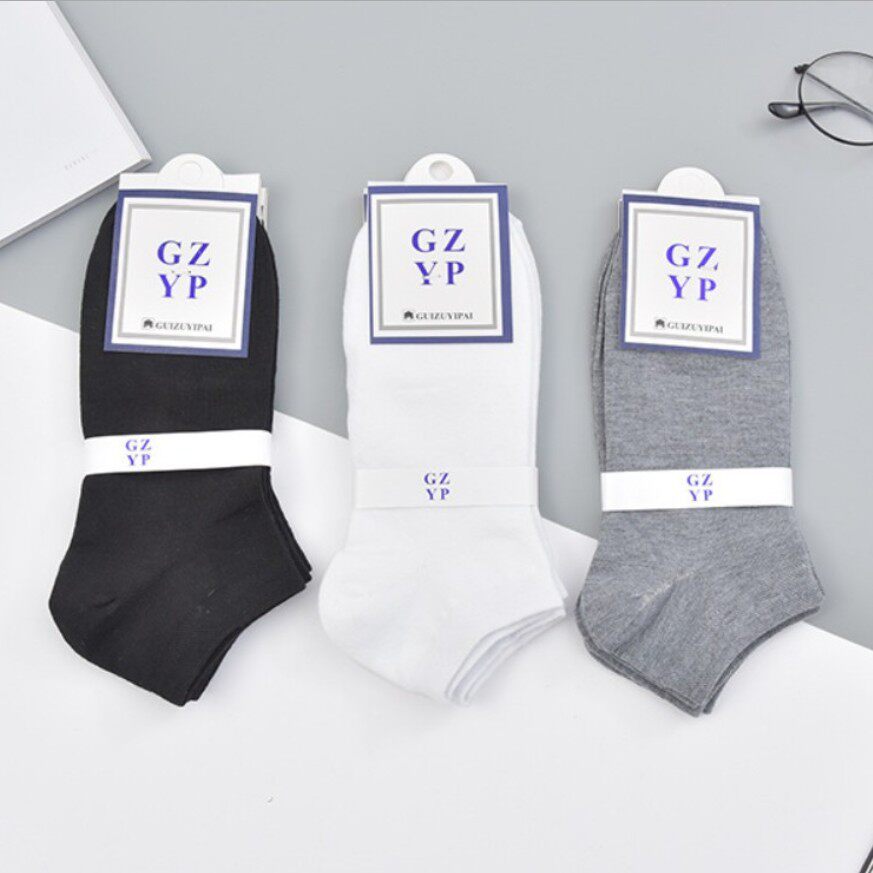 new summer men's and women's socks Solid color boat socks, c...