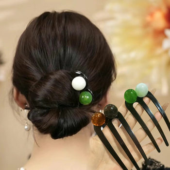 TikTok Elegant Meatball Head Disc Hair Hairpin Headwear Women's Simple Fashion Retro Hair Accessories All-match Hair Plug-in Hair Hairpin