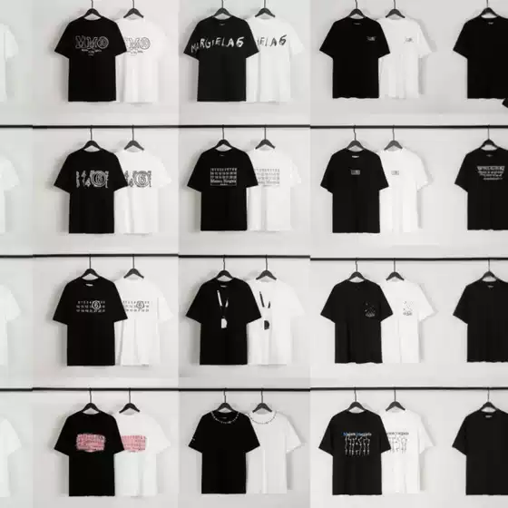Cross-Border Maison Margiela Digital Print Mm6 Pure Cotton High-Quality Men's T-Shirt